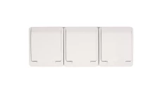 Hermes Gniazdo hermetyczne potrójne z/u 16A IP44 białe GNT 0323-02