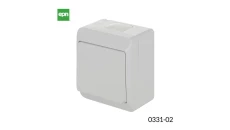 Hermes Łącznik schodowy hermetyczny pojedynczy natynkowy IP44 biały ŁNT-1 0331-02