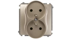 BASIC MODUŁ SATYNOWY GNIAZDO PODWÓJNE Z/ U