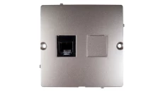 Simon Basic Gniazdo telefoniczne pojedyncze RJ11 satynowe BMTF1.02/29