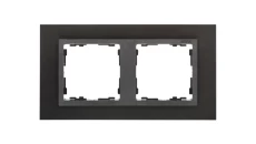 Simon 82 Ramka podwójna pozioma kamień stal grafitowa/ ramka pośrednia grafit 82827-38