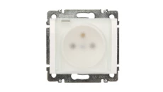 SISTENA LIFE Gniazdo bryzgoszczelne z/u IP44 z klapką arctic 775929