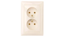 VALENA Gniazdo podwójne z/u 16A IP20 kremowe 774177