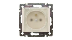 VALENA Gniazdo bryzgoszczelne z/u 16A IP44 kremowe 774121