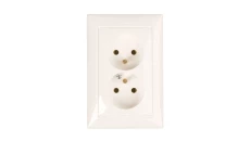 VALENA Gniazdo podwójne z/u 16A IP20 białe 770077