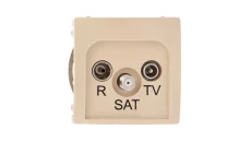 Simon Basic Gniazdo antenowe RD/TV/SAT przelotowe beżowe BMZAR-SAT10/P.01/12