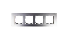 Simon 82 Ramka poczwórna pozioma metalowa aluminium/ ramka pośrednia aluminium mat 82947-33