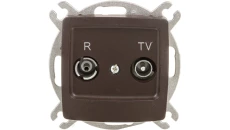 KARO Gniazdo antenowe RTV końcowe 2,5-3dB czekoladowy metalik GPA-SK/m/40