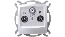 KARO Gniazdo antenowe RTV-SAT końcowe srebrny perłowy GPA-SS/m/43