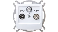 KARO Gniazdo antenowe RTV-SAT-SAT białe GPA-S2S/m/00