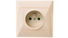 AKCENT Gniazdo pojedyncze z/u z przesłonami beżowe GP-1AZP/01