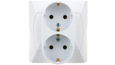 AKCENT Gniazdo podwójne z/u Schuko białe GP-2AS/00