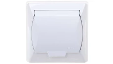 AKCENT Gniazdo bryzgoszczelne z/u Schuko IP44 klapka biała GPH-1AS/00/w