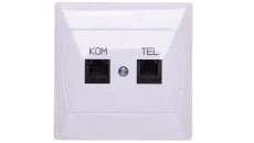 AKCENT Gniazdo teleinformatyczne RJ45 + RJ11 białe GPKT-A/K/00