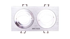 Kanlux oprawa sufitowa wpuszczana SEIDY CT-DTL250-AL, aluminium szcotkowane, drapana, podwójna, regulowana