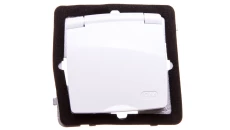 KARO Gniazdo bryzgoszczelne z/u Schuko IP44 klapka biała GPH-1SS/m/00/w