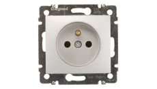 VALENA Gniazdo pojedyncze z/u 16A IP20 aluminium 770196