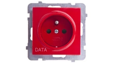 AS Gniazdo pojedyncze z/u DATA z przesłonami czerwone GP-1GZDP/m/00
