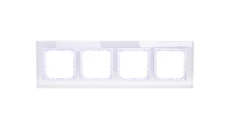 SONATA Ramka poczwórna białe szkło / biały R-4RGC/31/00
