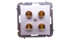 Sentia Gniazdo głośnikowe podwójne srebrny połysk 1458-56