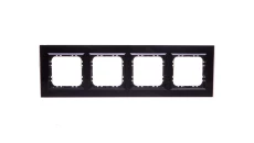 SONATA Ramka poczwórna czarne szkło / czarny R-4RGC/32/25
