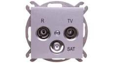 Sentia Gniazdo antenowe RD/TV/SAT przelotowe 10dB srebrny połysk 1461-56