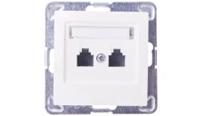 IMPRESJA Gniazdo telefoniczne podwójne RJ11 równoległe ecru GPT-2YR/m/27