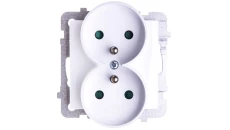 AS BIAŁY GNIAZDO PODWÓJNE Z UZIEMIENIEM