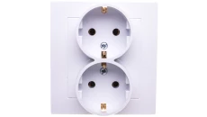 AS Gniazdo podwójne z/u Schuko białe GP-2GS/00
