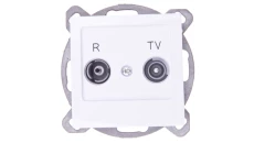 AS Gniazdo antenowe RTV przelotowe 14dB białe GPA-14GP/m/00