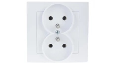 AS Gniazdo podwójne z/u białe GP-2GZ/00