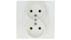 AS Gniazdo podwójne z/u ecru GP-2GZ/27