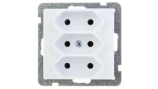 AS Gniazdo potrójne b/u 2.5A EURO białe GP-3G/m/00