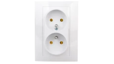 CARLA Gniazdo podwójne z/u białe 1735-00