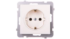 SONATA Gniazdo pojedyncze z/u Schuko ecru GP-1RS/m/27