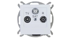 AS Gniazdo antenowe RTV-SAT końcowe białe GPA-GS/m/00