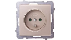 SONATA Gniazdo pojedyncze z/u z przesłonami szampański złoty GP-1RZP/m/39