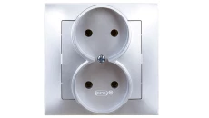 IMPRESJA Gniazdo podwójne b/u srebro GP-2Y/18