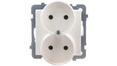 SONATA Gniazdo podwójne b/u ecru GP-2RR/m/27