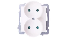 SONATA Gniazdo podwójne b/u z przesłonami ecru GP-2RRP/m/27