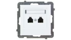 AS Gniazdo telefoniczne podwójne RJ11 niezależne białe GPT-2GN/m/00