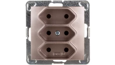 IMPRESJA Gniazdo potrójne b/u 2,5A EURO tytan GP-3Y/m/23