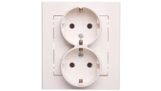 SONATA Gniazdo podwójne z/u Schuko ecru GP-2RS/27