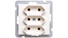 SONATA Gniazdo potrójne b/u 2,5A EURO ecru GP-3R/m/27