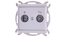 SONATA Gniazdo antenowe RTV przelotowe 14dB srebro mat GPA-14RP/m/38