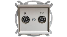 SONATA Gniazdo antenowe RTV przelotowe 16dB szampański złoty GPA-16RP/m/39