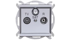 SONATA Gniazdo antenowe RTV-SAT przelotowe srebro mat GPA-RSP/m/38