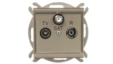 SONATA Gniazdo antenowe RTV-SAT przelotowe szampański złoty GPA-RSP/m/39