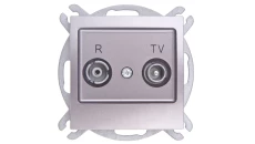 IMPRESJA Gniazdo antenowe RTV przelotowe 14dB tytan GPA-14YP/m/23