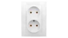 CARLA Gniazdo podwójne b/u białe 1741-00